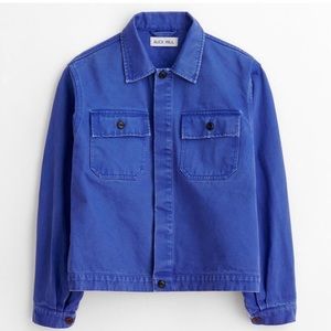 Alex Mill washed denim crop jacket cobalt, S